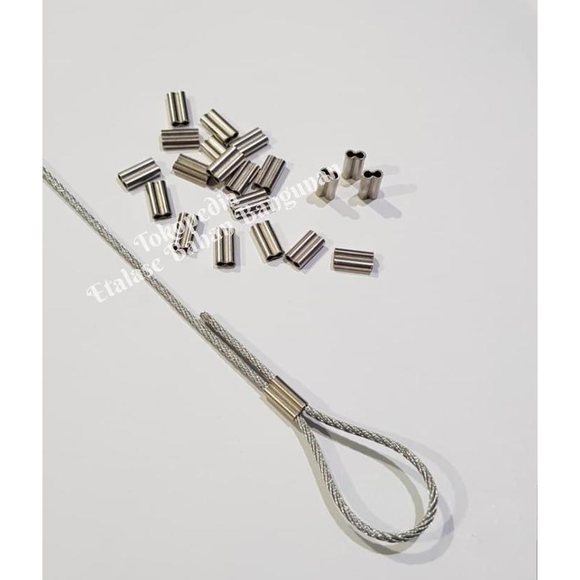 PREMIUM Crimp Ferrule Stainless 1mm Ferol Seling Wire Rope Klem Kawat Baja