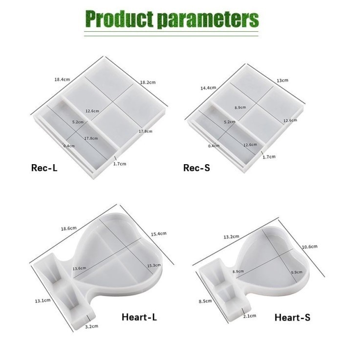 PREMIUM Cetakan Resin Pigura Bingkai Frame Foto Photo Mold Silicone Silikon Bentuk Hati Dan Persegi