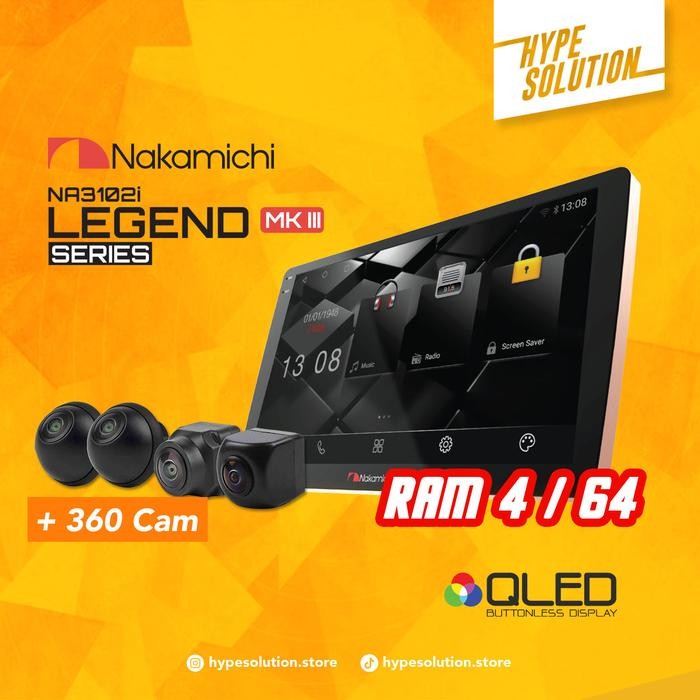 PAKET KAMERA360+Headunit Nakamichi Legend series MK3 Ram4/64GB Android