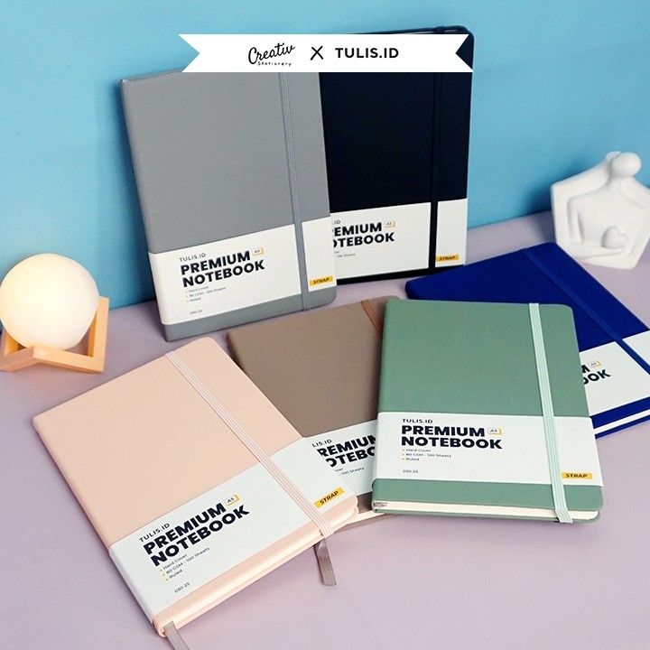 

[Tulis.Id] Premium Leather Notebook With Elastic Band Hardcover A5 Buku Catatan Kulit