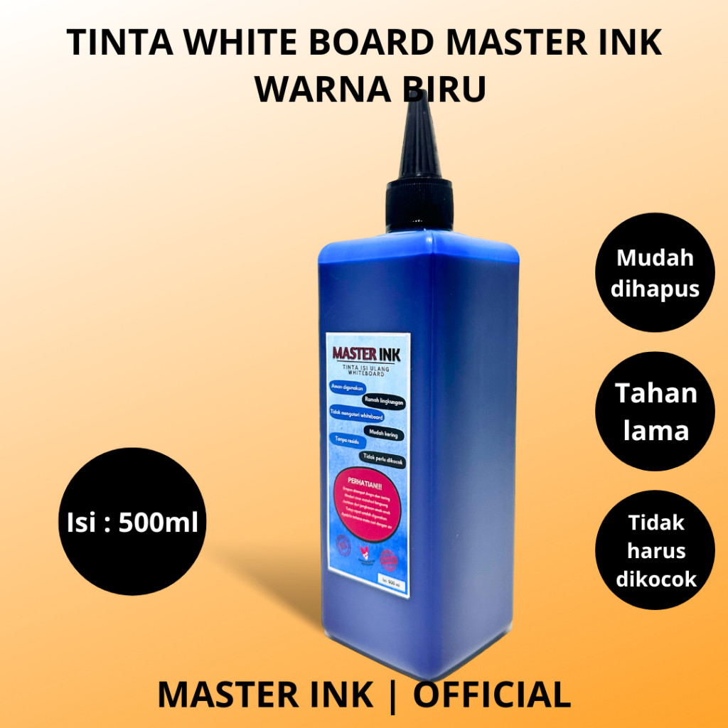 

Tinta Spidol Whiteboard Master INK Tinta Isi Ulang Spidol Master INK BIRU 500ml WE!!!