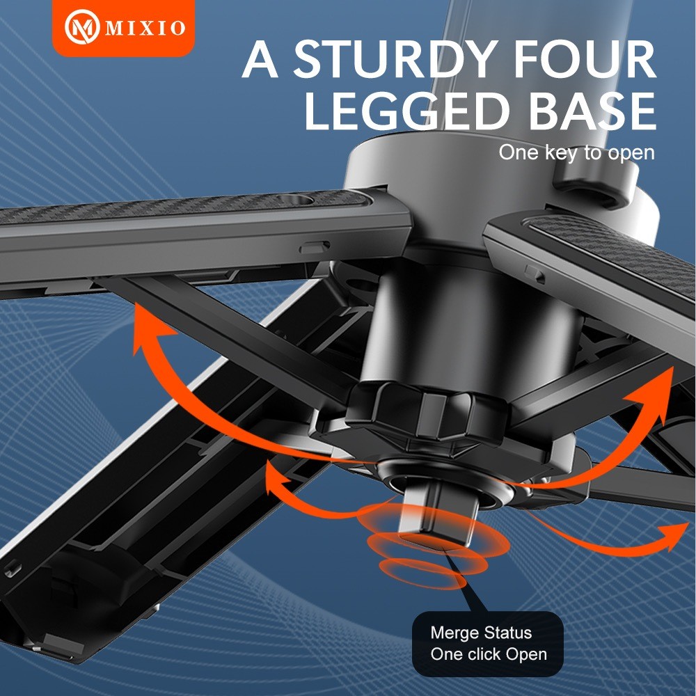 MIXIO A15 Mini Premium Pocket Grip Tripod Mini Selfie Stick Remote Control Tripod 3 In 1 Tongsis