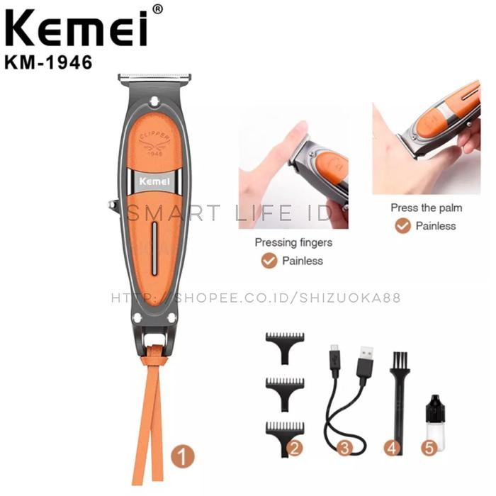 Kemei Km-1946 Hair Clipper Alat Cukur Rambut Jenggot Trimmer Km 1946 -Gratisongkir