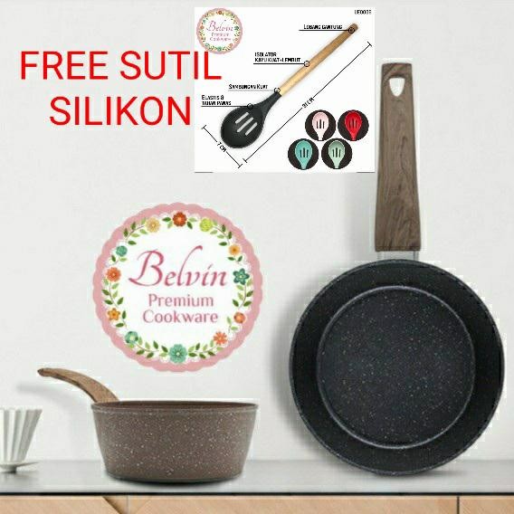 Belvin Cookware Panci Sauce Pan Saucepan Granit Keramik Anti Lengket #Gratisongkir