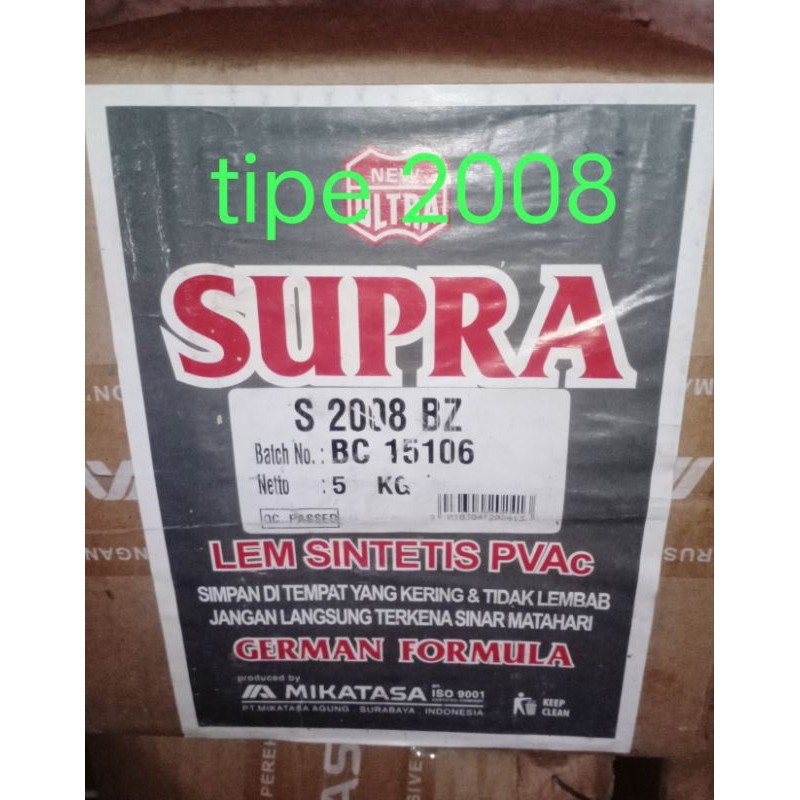 

LEM PUTIH PVAC SUPRA 5 kg DARI MIKATASA TIPE 2004 dan 2005 dan 2008 or lem kayu Supra WE!!!