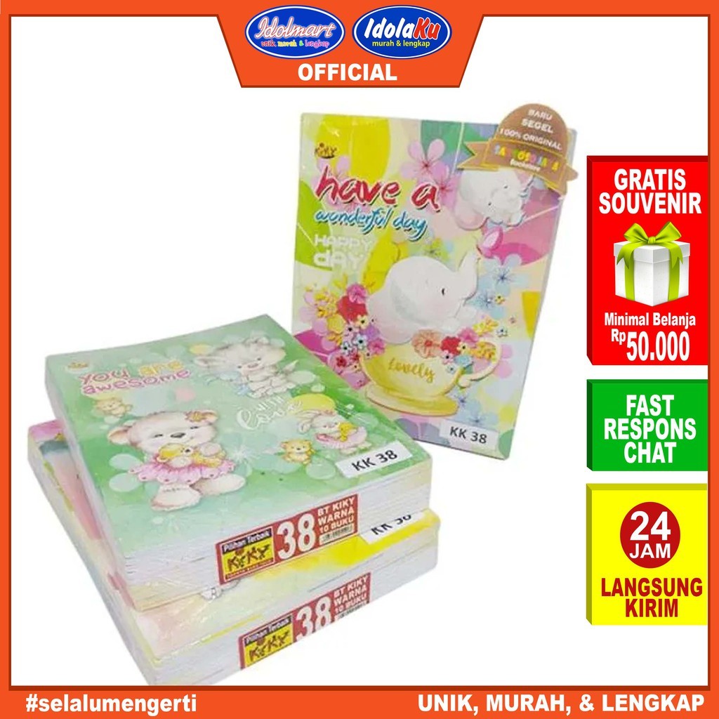 

Idolmart Buku Tulis KIKY Isi 38 Lembar - 10 Buku _ Kiky Bandung