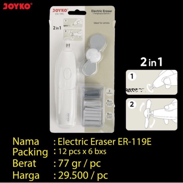 

Er119e Kipas dan Penghapus Elektrik 2 in 1 / Electric Eraser and Fan New Model Er-119E WE!!!