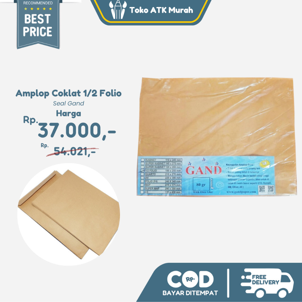 

Amplop Coklat 1/2 Folio Seal GAND WE!!