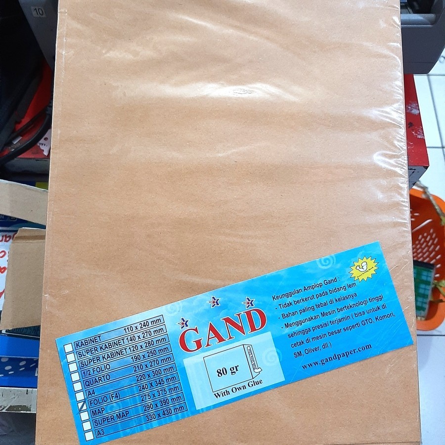 

Amplop Coklat F4 Folio Seal /Non Seal GAND / Amplop Folio Coklat WE!!