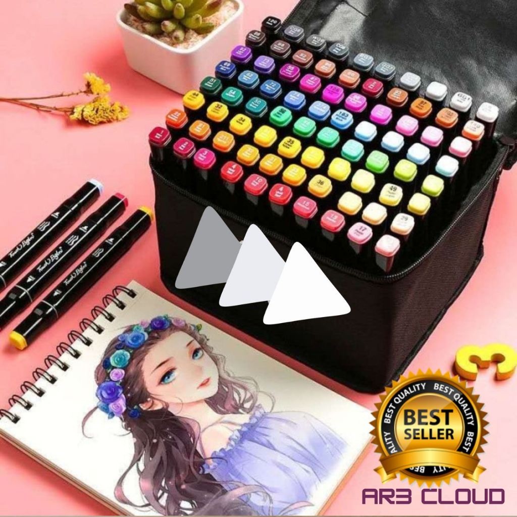 

Spidol Warna Stabilo Touch Toddi 24-48 Warna Dual Side Fine Art Brush Pen Animation Marker Set