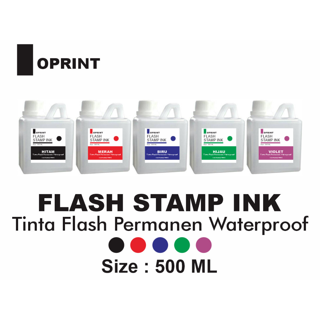 

Tinta Stempel Flash PLASTIK Permanen Waterproof 500 ml WE!!