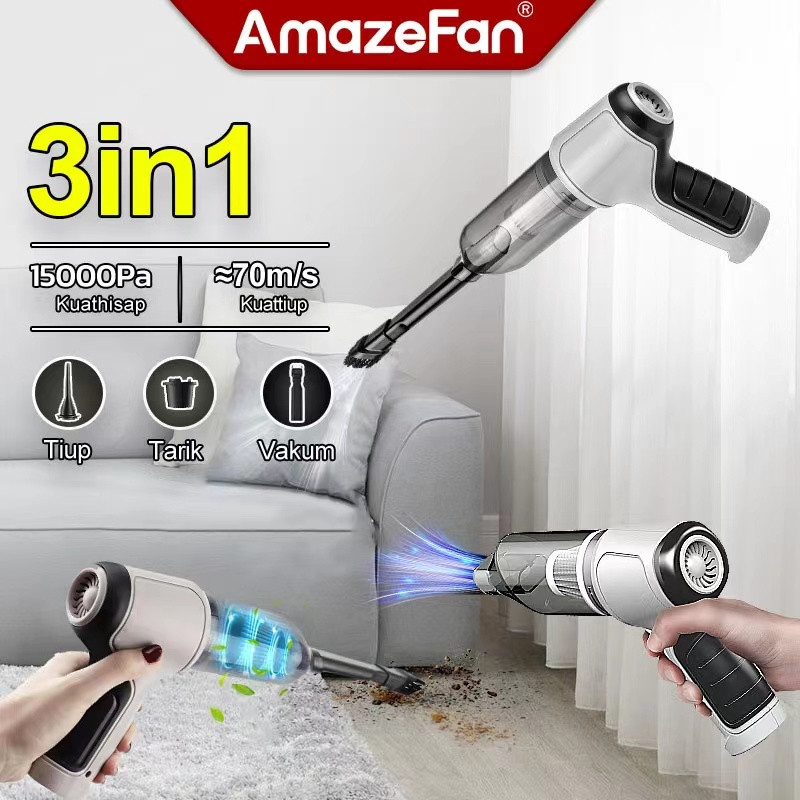 Msb - AmazeFan 15000Pa Wireless Vacum Cleaner 60000rmp Air Duster Blower Mini Penyedot Debu Mobil