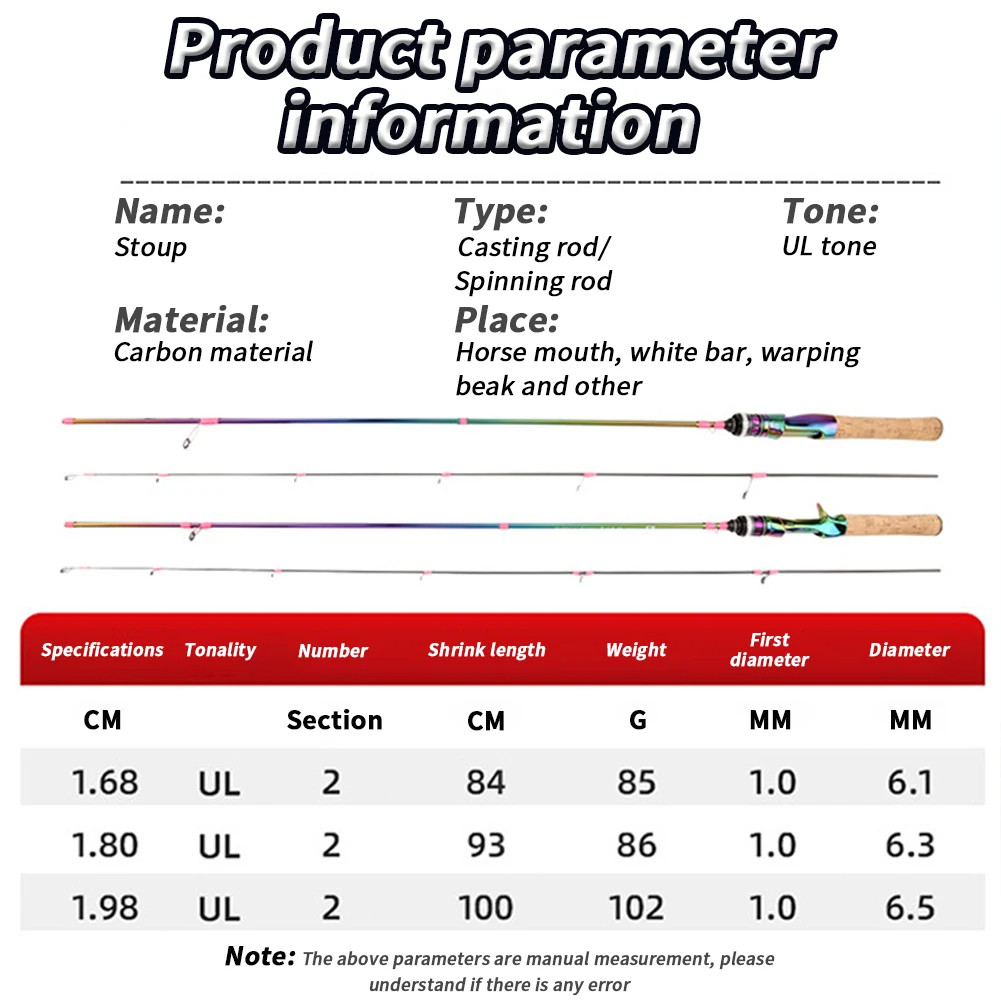 CORALOV DAIWA Reel Joran 1.68/1.8/1.98M Spinning Casting Joran Pancing Carbon Ultralight Karbon