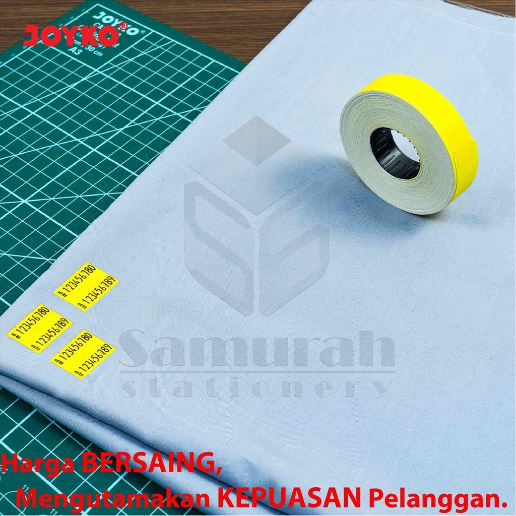 

Kertas Label Rol 2 Baris Joyko LB-P2CY Kuning Per Slop Isi 10 Rol @ 600 Labell / Price Labels 2 Line