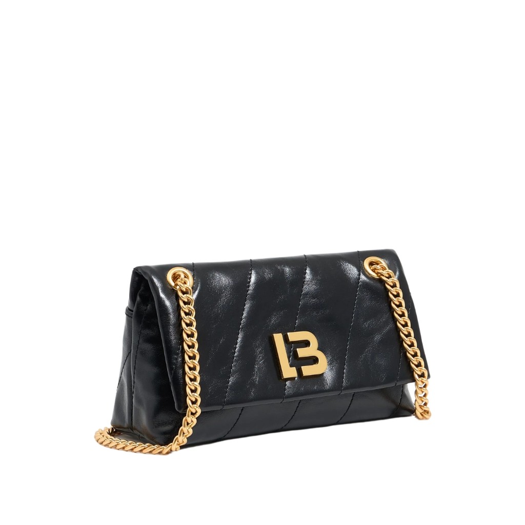 Small Black Leather Bag Flap