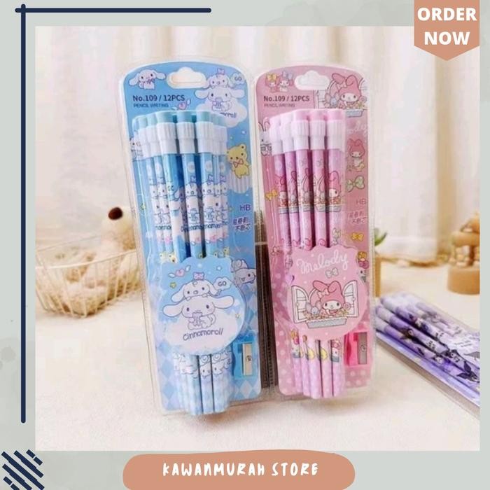 

Alat Tulis Set Sekolah Motif Kuromi Melody 12 Pcs / Pensil Set Sanrio peralatan sekolah