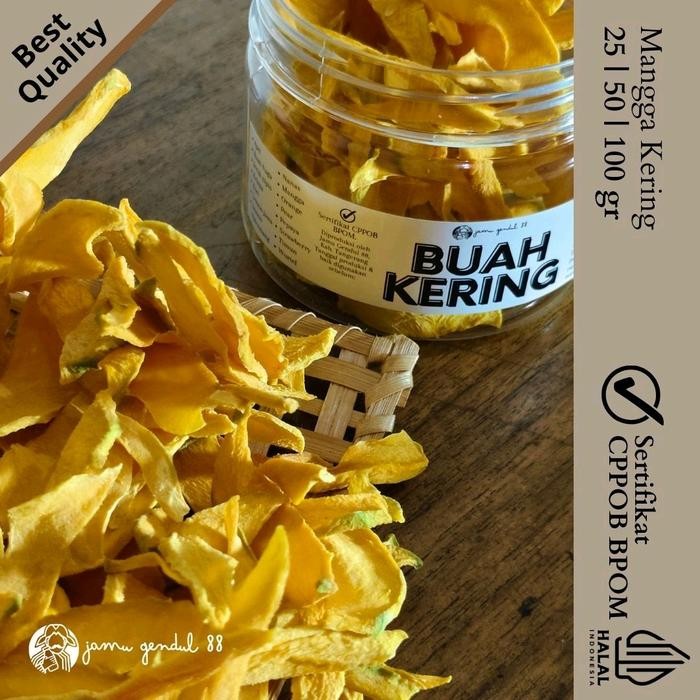 

Buah Mangga Kering - Dried Manggo - Buah Kering (Bukan Keripik) By Jamu Gendul 88