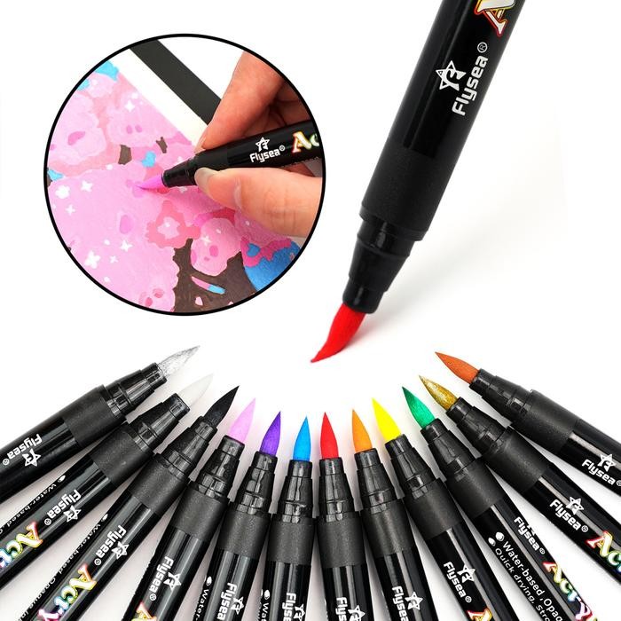 

Big Boss - 12/24/36/48/60 Colors Acrylic Markers For Art Sketching Painting Acrylic Paint Brush Pen