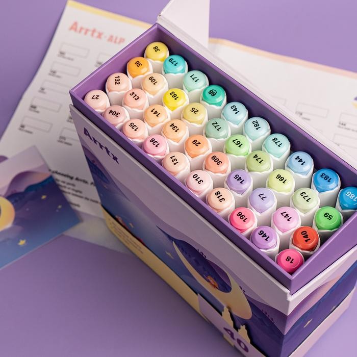 

Big Boss - Arrtx Dual Tips Marker Set 40 Pastel Colors With Box