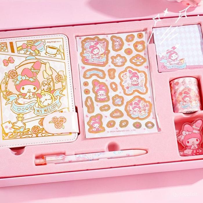 

Big Boss - Sanrio Kuromi Notebook Fullset 6 In 1 Gift Box / Diary Gift Box Kuromi & Melody / Sanrio