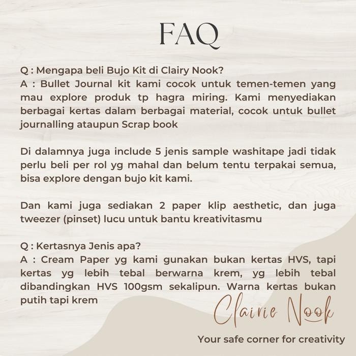 

Big Boss - Clairie Nook Vintage Bullet Journal Kit - Dekorasi Notebook Scrapbook