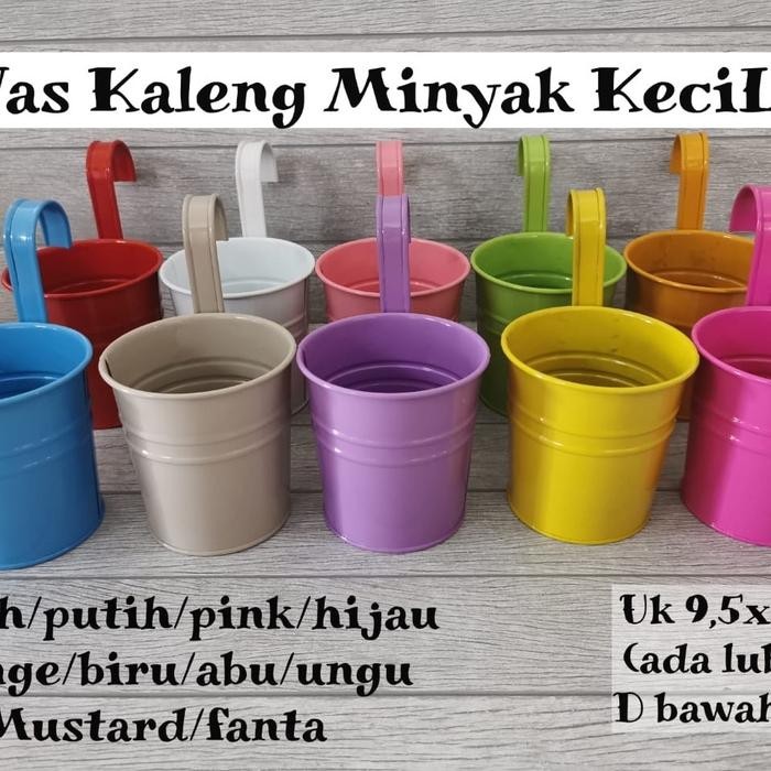 Vas / Pot Kaleng Minyak Kecil Modern Flower