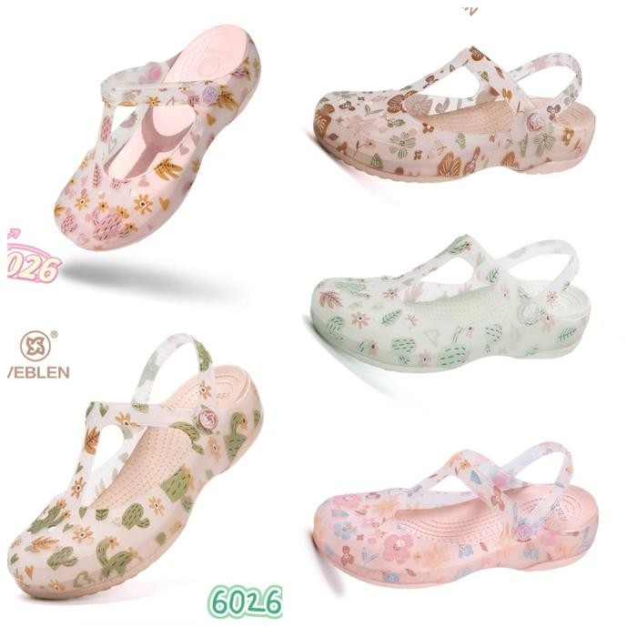 New Sepatu Sandal Wanita Crocs Maryjane Motif Women Gratisongkir