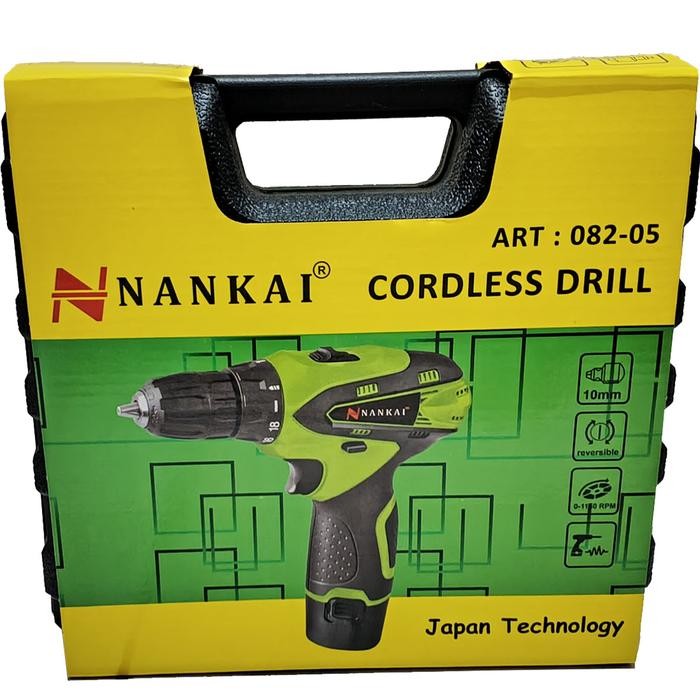 CORDLESS NANKAI / MESIN BOR CAS CHARGER 12V CORDLESS DRILL NANKAI SET