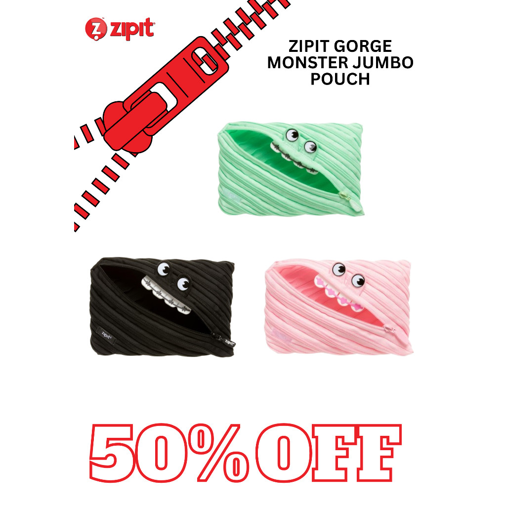 

Zipit Gorge Monster Jumbo Pouch Polyester Tahan Lama