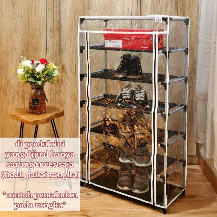 NINE BOX COVER FULL MIKA PLASTIK UNTUK RAK SEPATU