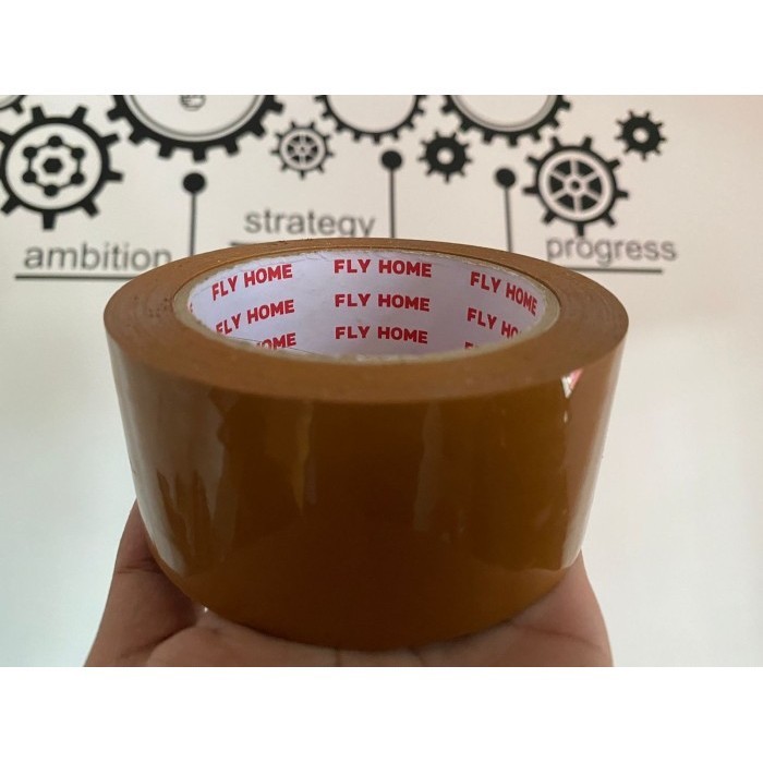 

FLYHOME Lakban bening coklat 2inci 90yard 1dus 45x90 yard 72roll ukuran FULL CARGO