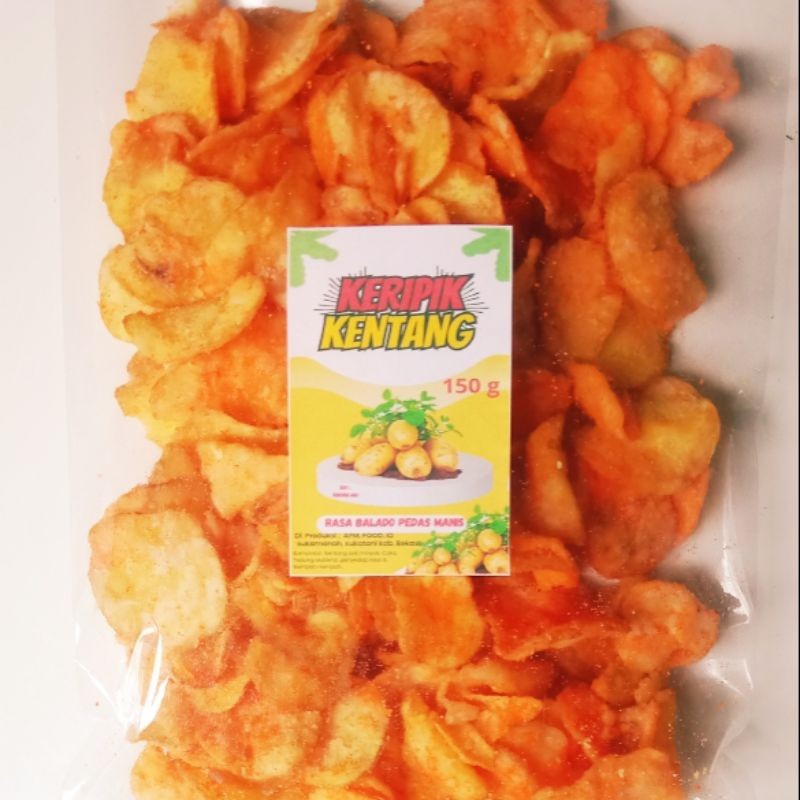 

Olivoliv Snack 150 Grm Keripik Kentang Rasa Balado Pedas Manis/ Cemilan Kekinian / Snack / Cemilan