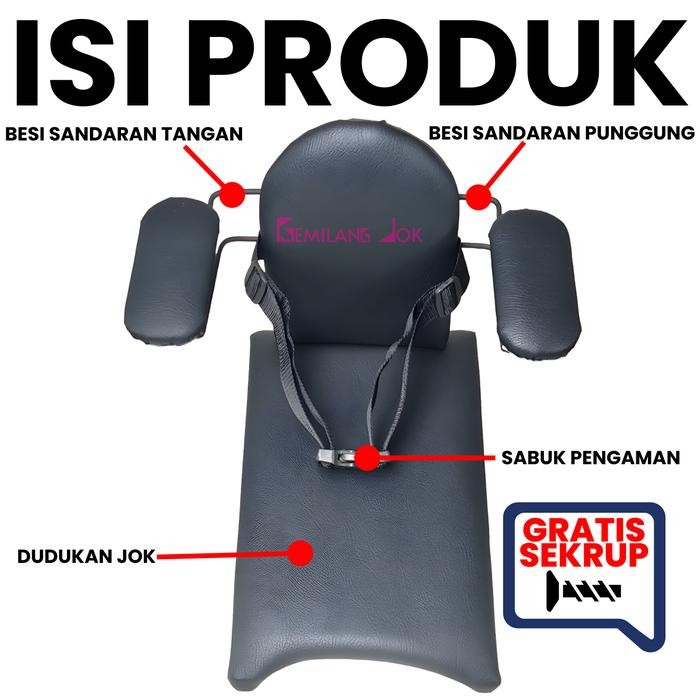 Jok Boncengan Anak Motor Suzuki Nex Ada Besi Sandaran & Seatbelt