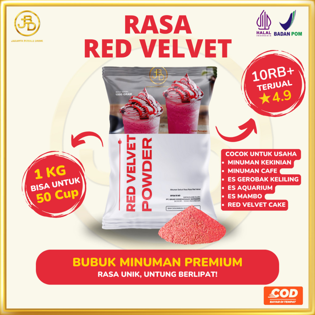 

Bubuk Minuman Premium RED VELVET -Jakarta Bubble Drink BPOM&HALAL
