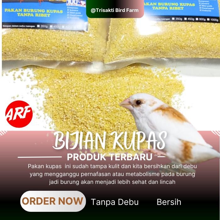 Murni Petshop - Pakan Finch Bijian Kupas Untuk Pakan Burung Finch Kenari Lovebird Parkit Kemasan 800