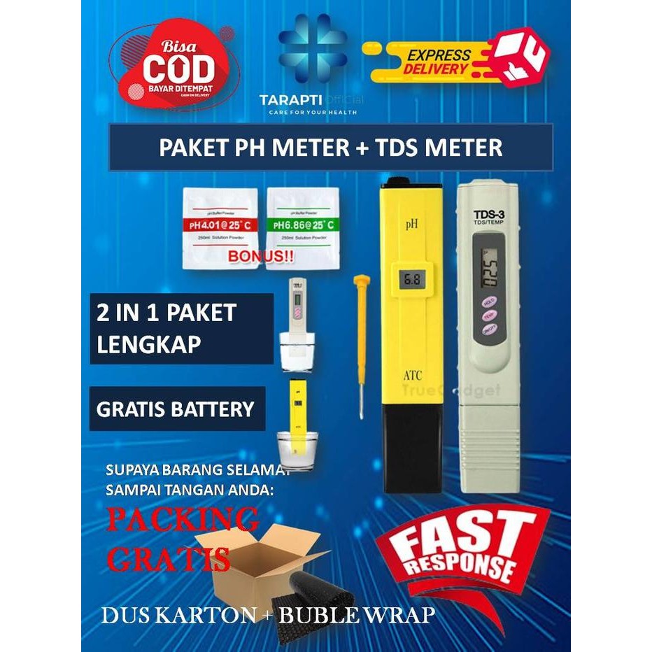TERLARIS Alat Ukur PH Air Minum Terbaik Digital / Paket Alat Cek PH Air dan TDS SALE