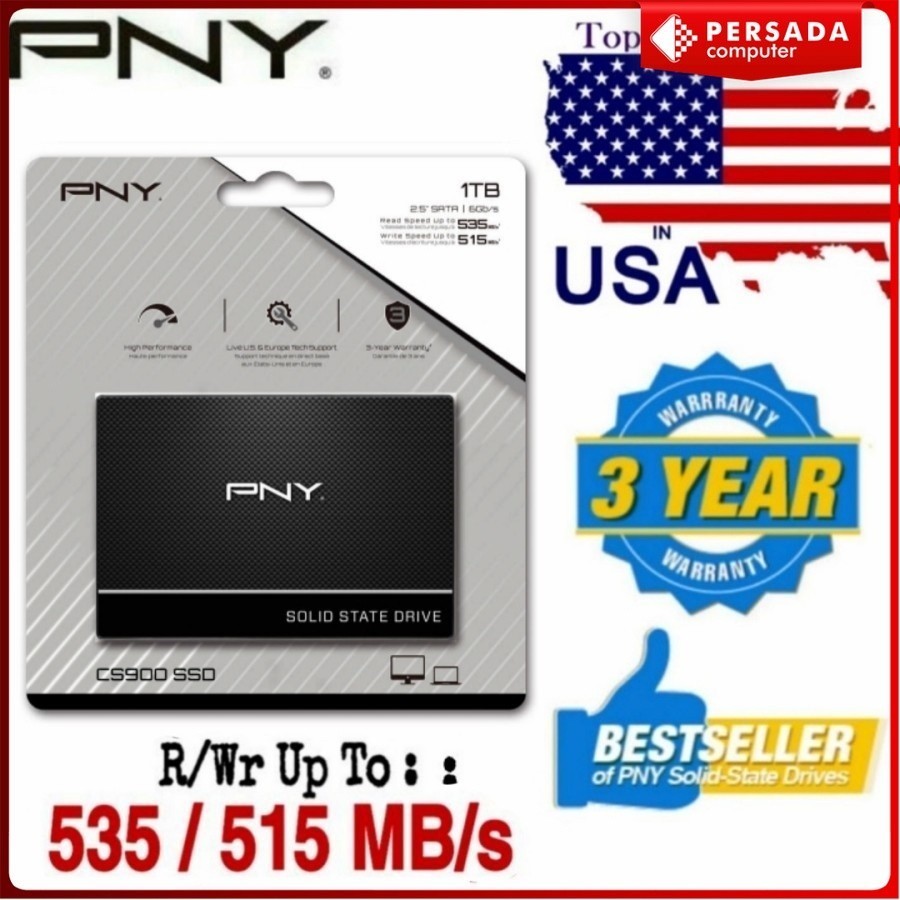 MD SSD PNY CS900 500GB I CS900 1TB SATA III 1TB 2,5"