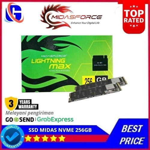 MD SSD M.2 NVME 256GB MIDASFORCE M2 NVME 256GB MIDAS PCIe Gen3 x4 SSD