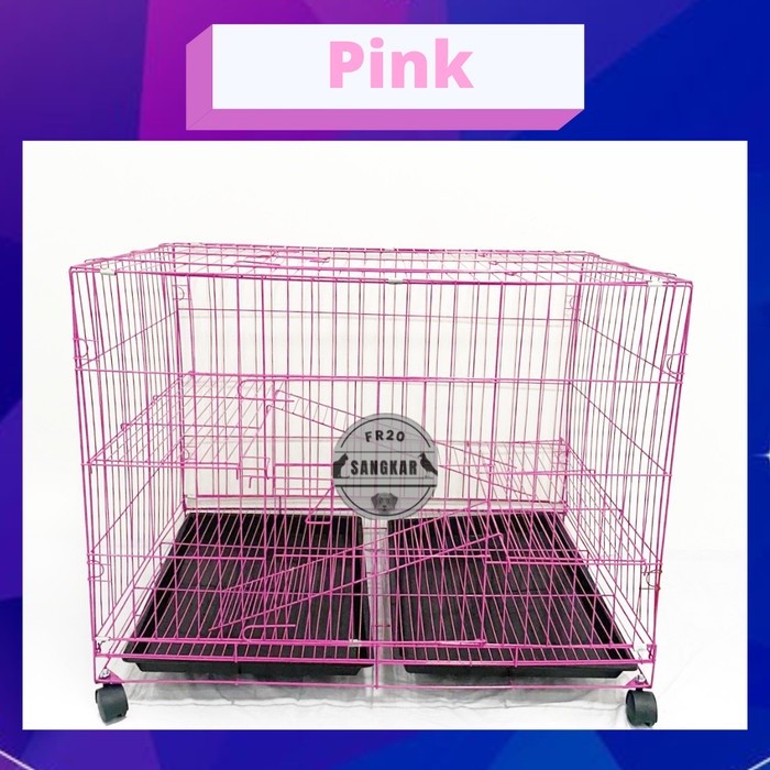 KANDANG KUCING JUMBO SIZE XXL 2 TINGKAT BESI LIPAT TEBAL