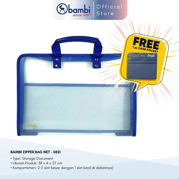

Bambi Tas Dokumen A4 Tipe Tas Berkas / Tas Arsip Edisi Zipper Bag 5821 Original