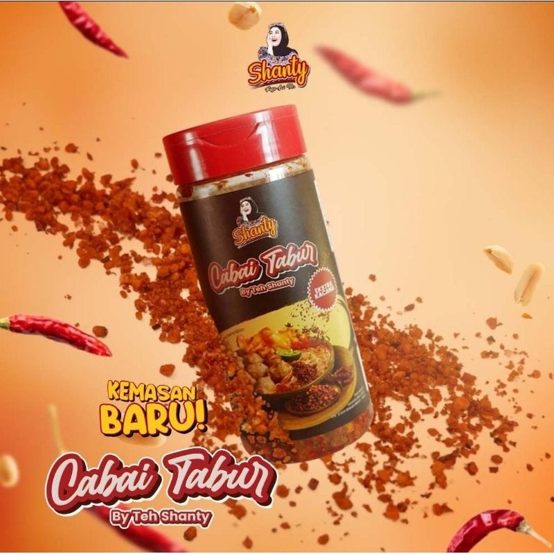 

BUMBU DAPUR" - Cabai Tabur Extra Kacang by Teh Shanty Kemasan Botol 100 gram