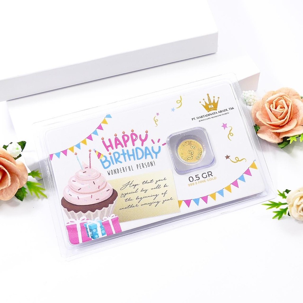 (SPAYLATER) BIRTHDAY GIFT PINK SERIES MINIGOLD- edisi Ulang Tahun Pink Cake - 999