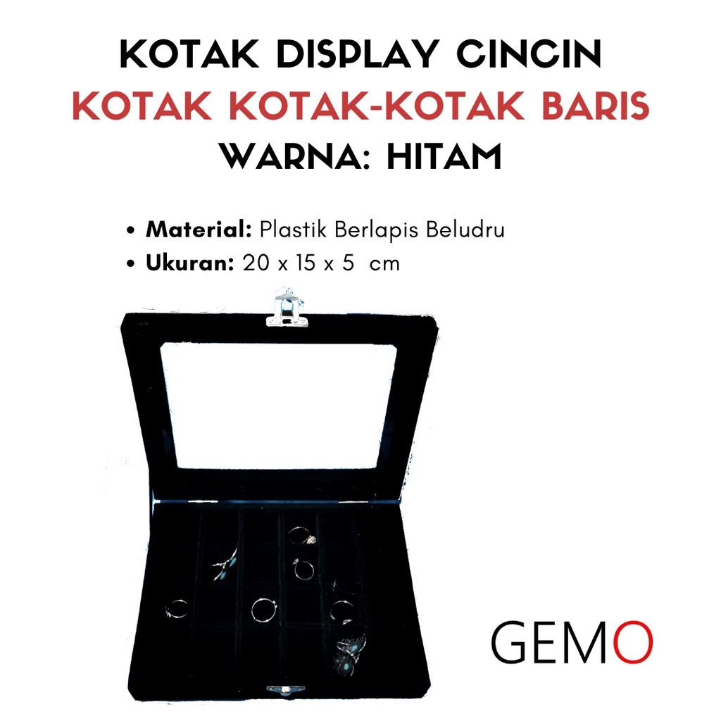 Kotak Display Cincin dan Set Baris / Alat Peraga untuk Etalase Toko Emas Jewelry Berlian / Perak