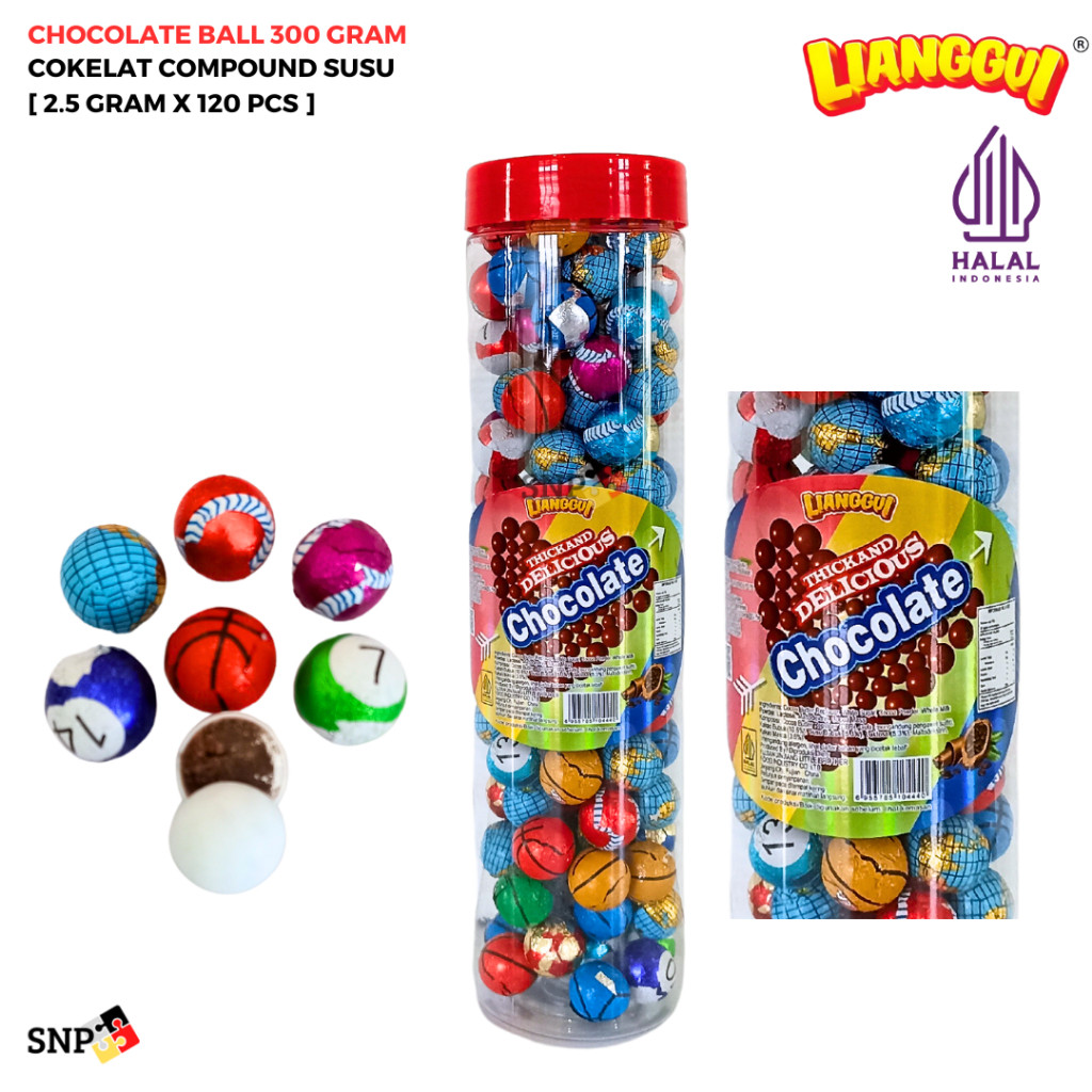 

LIANGGUI CHOCOLATE BALL 300 GRAM [2.5 GR X 120 PCS]