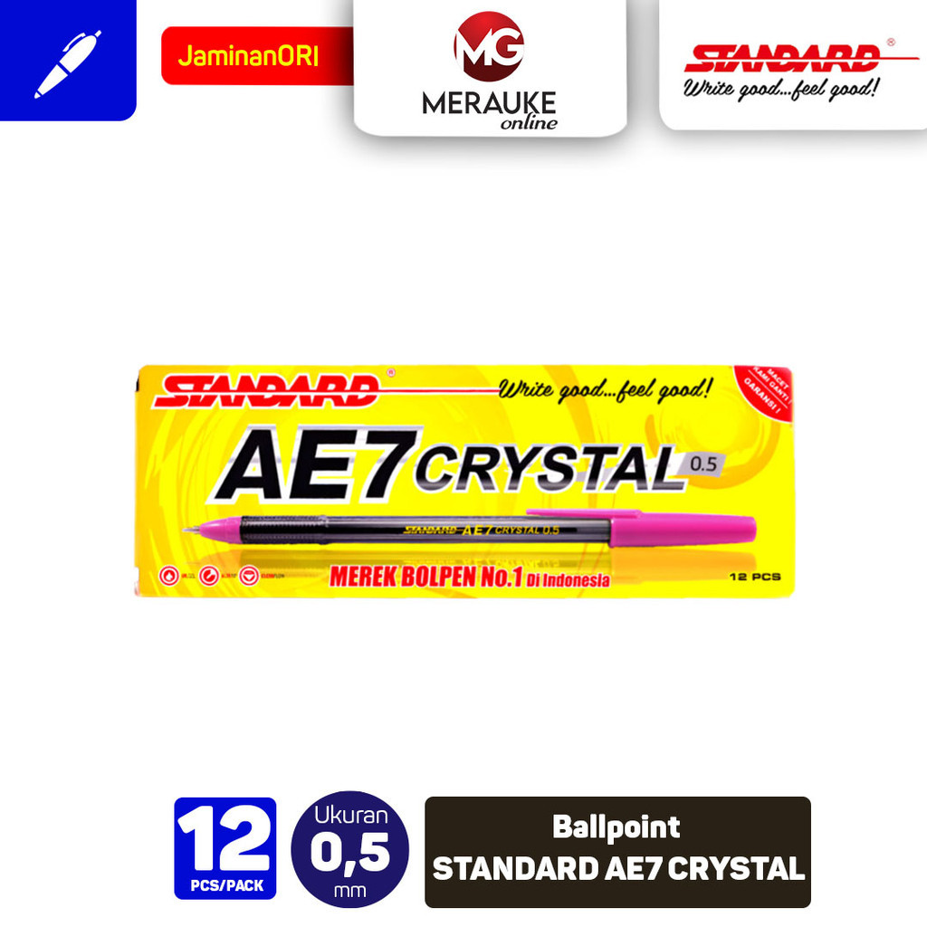 

Ballpoint STANDARD AE7 CRYSTAL - Hitam 12 Pcs