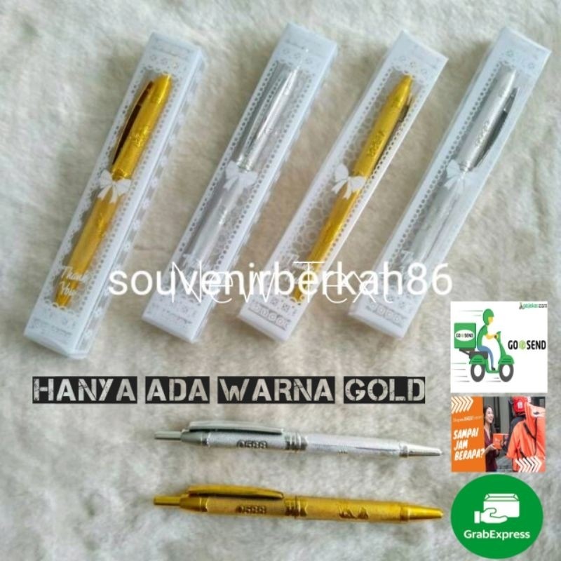 

Isi 50 pcs Pulpen Emas perak Kemas Mika MOTIF Souvenir Pernikahan Khitanan sunatan Ultah