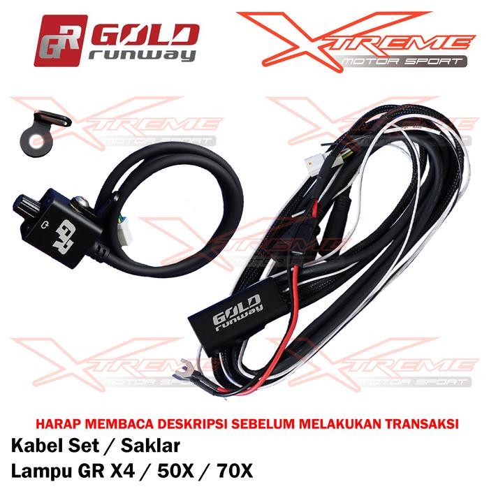 PREMIUM Kabel Cable Set / Saklar Lampu Foglamp Gold Runway 40 / 50 / 70 Watt