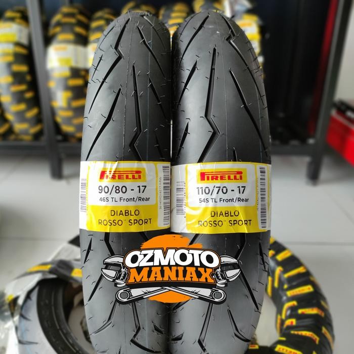 PREMIUM Paket Ban Pirelli Diablo Rosso Sport 90/80-17 & 110/70-17 Ninja R/RR