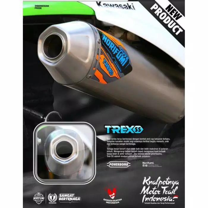 PREMIUM KNALPOT NORIFUMI TREX STAINLESS KLX 230 KLX 230R