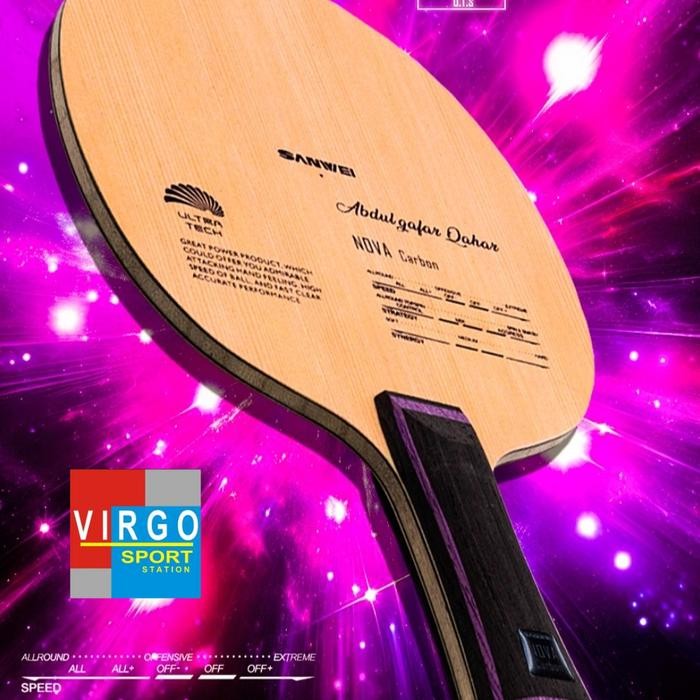 PREMIUM Kayu Sanwei Nova Carbon kayu bat bet pingpong 100%Original